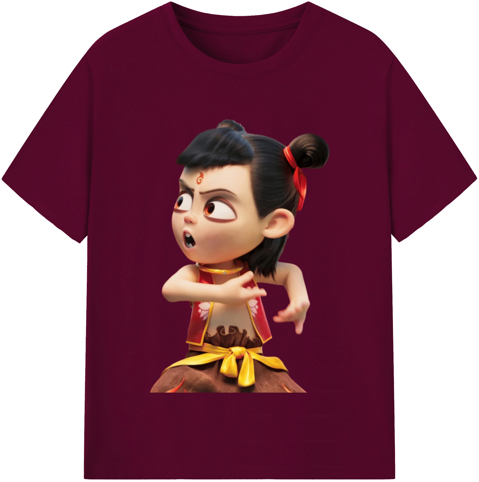 （画像用） Ne Zha 2 ナタ 魔童の大暴れ レディースカジュアルプリントTシャツ（綿100％）
